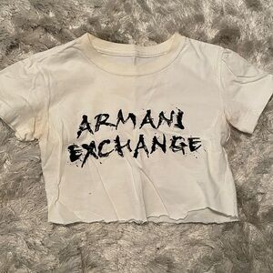 Armani Exchange White Crop Top